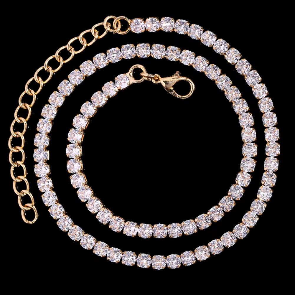 16/18/20/22/24Inch Prong Cuban Link Chain for Women Men Iced Out 2 Row Rhinestone Miami Rhombus Hip Hop Cuban Necklaces Jewelry